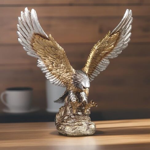ICE ARMOR Hand Painted 11.25" H Eagle Hunting Figurine Statue Sculpture Ornament Decoration Home/Room Decor Ideas for Housewarming, Holidays and Birthdays Great Collectible Addition in Saudi Arabia