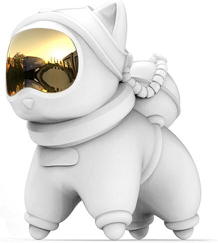 ZMLOOK Mini Space Cat Statue White 2.26X1.28X2.31 feet Astronaut Cat Statue Suitable for Desk, Living Room, Bedroom Decoration, Gift for Space cat Lovers in Saudi Arabia