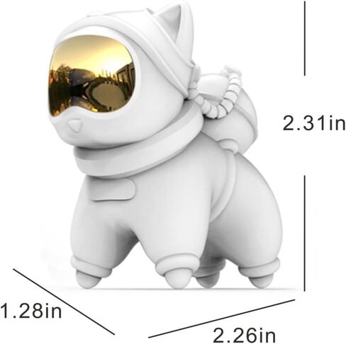ZMLOOK Mini Space Cat Statue White 2.26X1.28X2.31 feet Astronaut Cat Statue Suitable for Desk, Living Room, Bedroom Decoration, Gift for Space cat Lovers in Saudi Arabia