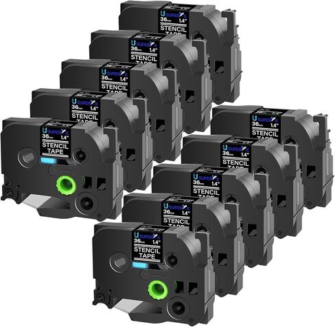 10PK Compatible for Brother ST151 STe151 ST-151 STe-151 1" (24mm) x 9.8ft(3m) Black on Clear Mobile Solutions Non-Adhesive Stamp Etching Stencil Tape for PT-D600VP PT-P700 Label Maker in Saudi Arabia
