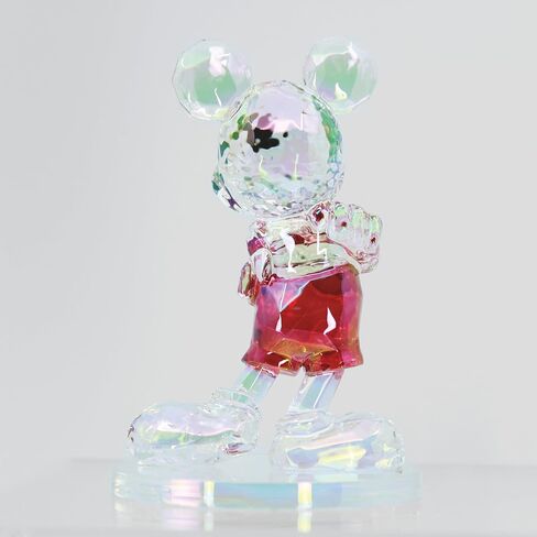 Enesco FACETS Disney Mickey Mouse Standing with Arms Folded Iridescent Figurine, 3.75 Inch, Multicolor in Saudi Arabia