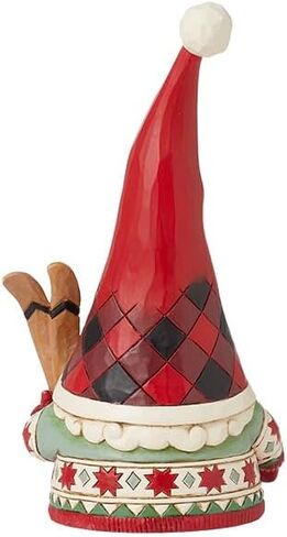 Enesco Jim Shore Heartwood Creek Highland Glen Gnome Holding Skis Figurine- Stone Resin Hand Painted Crafted Collectible Gnomes Mini Figurines Home Decor Statue, 6.3 Inch in Saudi Arabia