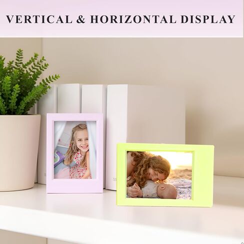 JOYZO (6+5) لإطارات الصور Instax وملصقات الأحجار الكريمة، تناسب Polaroid Instax Mini 12/11/8/7s/90/50/41/SE/EVO مجموعة أدوات عرض سطح المكتب لفيلم الصور الفورية مع أغطية حماية شفافة in Saudi Arabia