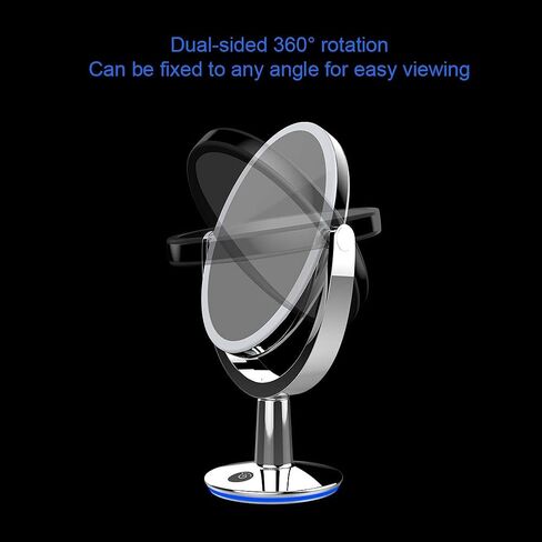 RENEWLAB BY BIOMAX Superstar Oval Shaped Dual-Sided Lighted Makeup Mirror, 1X/5X Magnifying Vanity Makeup Mirror, 360 Degree Rotating Adjustable Brightness Mirror, Brushed Nickel in Saudi Arabia