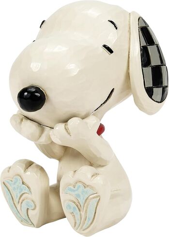تمثال صغير من Enesco Peanuts من مجموعة Jim Shore Collection Snoopy Laughing Big Grin - تمثال صغير من الراتنج الحجري مصنوع يدويًا من الفول السوداني سنوبي لديكور المنزل، 2.76 بوصة in Saudi Arabia