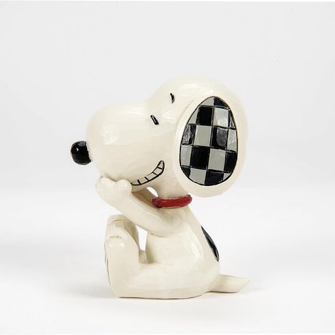 تمثال صغير من Enesco Peanuts من مجموعة Jim Shore Collection Snoopy Laughing Big Grin - تمثال صغير من الراتنج الحجري مصنوع يدويًا من الفول السوداني سنوبي لديكور المنزل، 2.76 بوصة in Saudi Arabia