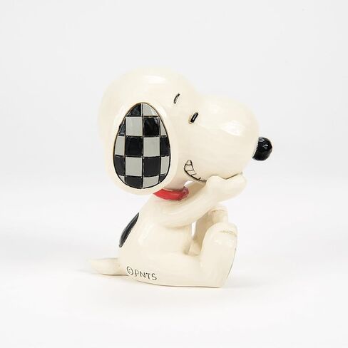 تمثال صغير من Enesco Peanuts من مجموعة Jim Shore Collection Snoopy Laughing Big Grin - تمثال صغير من الراتنج الحجري مصنوع يدويًا من الفول السوداني سنوبي لديكور المنزل، 2.76 بوصة in Saudi Arabia