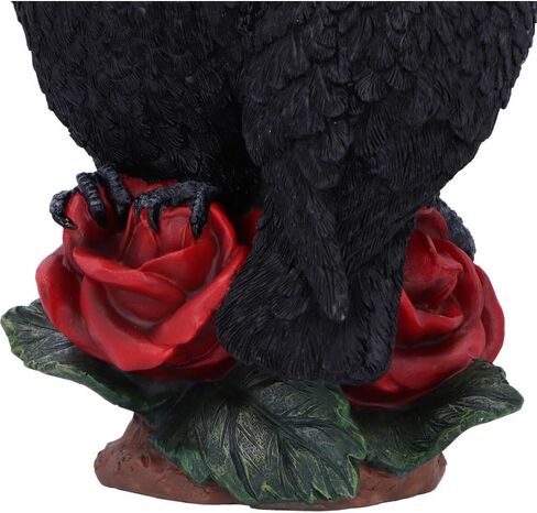 Nemsis Now Raven Romance Statue - 20cm Hand-Painted Figurine with Intricate Details - Gothic Home Decor Crow Sculpture - Red Rose Base for Collectors in Saudi Arabia