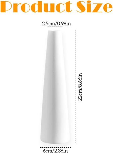 White Tall Conic Ceramic Flower Vase Decorative Floral Vase Taper Vase Table Top Small Narrow Neck Vases for Home Wedding Table Bedroom Living Room Office Desk in Saudi Arabia