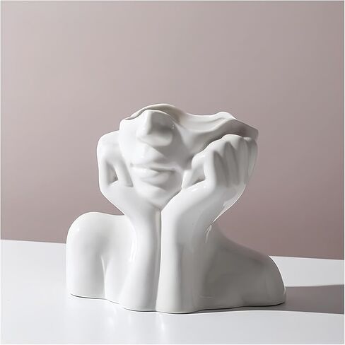 White Face Vase Unique Ceramic Vase for Home Decor in Saudi Arabia