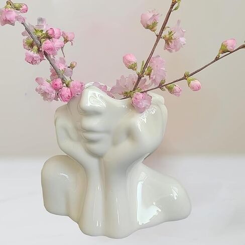 White Face Vase Unique Ceramic Vase for Home Decor in Saudi Arabia