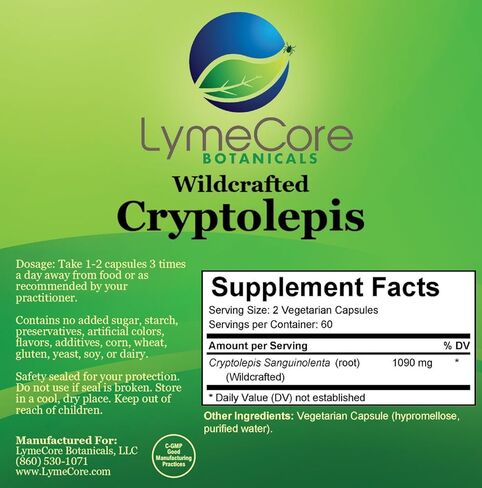 مستخلص جذر LymeCore Cryptolepis | الدفاع المناعي، ودعم مضادات الأكسدة، والصحة الجهازية | 120 كبسولة in Kuwait