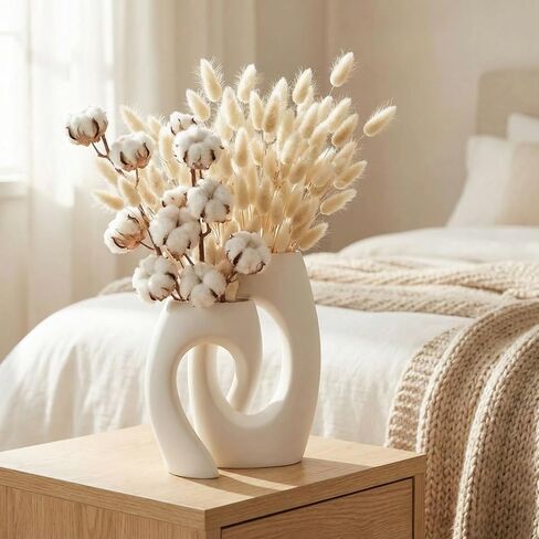 VoxWonder Ceramic Vase Set of 2, Minimalist Neutral Clay Vases for Modern Home Decor, Aesthetic Decorative Centerpieces for Living Room, Bedroom, or Entryway in Saudi Arabia