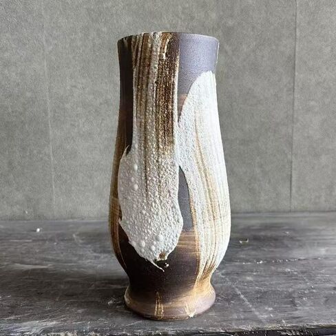 Rustic Ceramic Vase, Large Farmhouse Style Decorative Vase for Home Decor,Tall Vintage Terracotta Pottery Clay Vases for Living Room Entryway Table Centerpiece (6.4" L x 6.4" W x 12.8" H) in Saudi Arabia