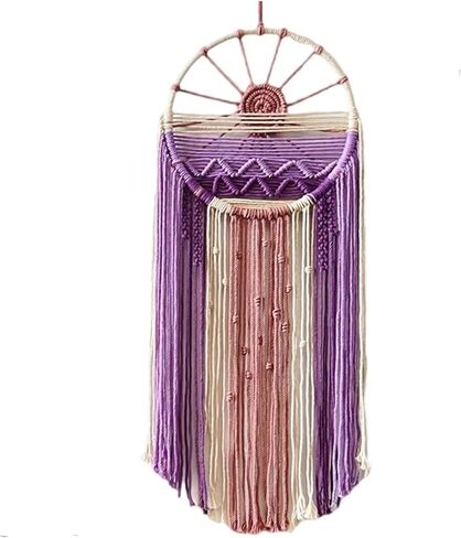 SlenyuBridal Sun Wall Decor Dream Catcher - Macrame Wall Hanging Sunrise Wall Art Boho Dreamcatchers Woven Tapestry, Rustic Colorful Room Decor for Bedroom Living Room Nursery (Sunrise) Purple in Saudi Arabia