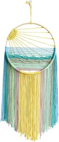 SlenyuBridal Sun Wall Decor Dream Catcher - Macrame Wall hanging Sunrise جدار الفن Boho Dreamcatchers نسيج منسوج، ديكور غرفة ملون ريفي لغرفة النوم وغرفة المعيشة (شروق الشمس) أرجواني in Kuwait