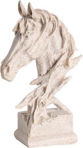 YKANYN Sandstone Textured Horse Head Statue, 11.6" Resin Horse Sculpture, Rustic Western Decor for Home, Office, or Living Room, Modern Farmhouse Animal Figurine, Horse Lover Gift in Saudi Arabia