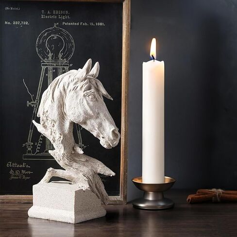 YKANYN Sandstone Textured Horse Head Statue, 11.6" Resin Horse Sculpture, Rustic Western Decor for Home, Office, or Living Room, Modern Farmhouse Animal Figurine, Horse Lover Gift in Saudi Arabia