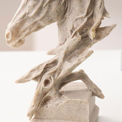 YKANYN Sandstone Textured Horse Head Statue, 11.6" Resin Horse Sculpture, Rustic Western Decor for Home, Office, or Living Room, Modern Farmhouse Animal Figurine, Horse Lover Gift in Saudi Arabia