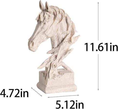 YKANYN Sandstone Textured Horse Head Statue, 11.6" Resin Horse Sculpture, Rustic Western Decor for Home, Office, or Living Room, Modern Farmhouse Animal Figurine, Horse Lover Gift in Saudi Arabia