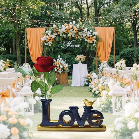 ديكور علامة الحب Dosker مع تماثيل الورد والأزرق والذهبي لسطح الطاولة، ديكور المنزل منحوتة تجريدية لغرفة المعيشة وغرفة النوم in Kuwait