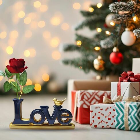 ديكور علامة الحب Dosker مع تماثيل الورد والأزرق والذهبي لسطح الطاولة، ديكور المنزل منحوتة تجريدية لغرفة المعيشة وغرفة النوم in Kuwait