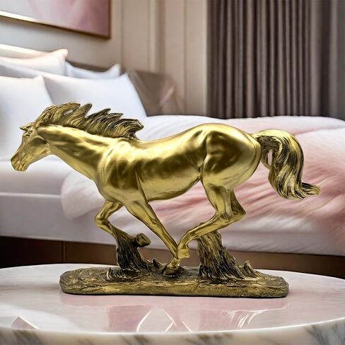 Gold Horse Statue - Resin Horse Figurine for Home & Office Decor in Saudi Arabia