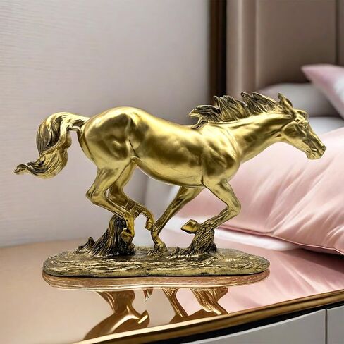 Gold Horse Statue - Resin Horse Figurine for Home & Office Decor in Saudi Arabia