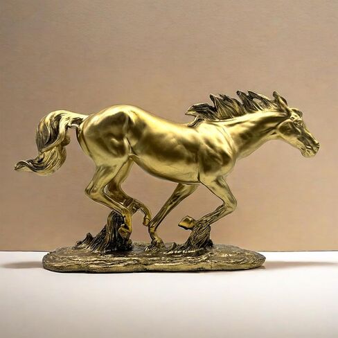 Gold Horse Statue - Resin Horse Figurine for Home & Office Decor in Saudi Arabia
