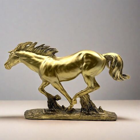 Gold Horse Statue - Resin Horse Figurine for Home & Office Decor in Saudi Arabia