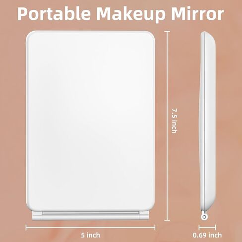 Makeup Mirror,1X&3X Magnifying Lighted Vanity Mirror with 3 Color Setting Modes&Dimmable Touch Screen,Portable,Foldable for Women (White) in Saudi Arabia