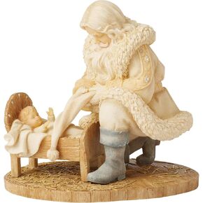Enesco Foundations Santa Kneeling by Baby Jesus Figurine, 5.12 Inch, Multicolor in Saudi Arabia