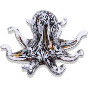 LCCCK Glass Octopus Statue Home Decor, Hand Blown Glass Decor Ocean Figurines Octopus Sculpture, Murano Art Office Desk Paperweights Fish Tank Aquarium Sea Animals Christmas Birthday Gift (Black) in Saudi Arabia