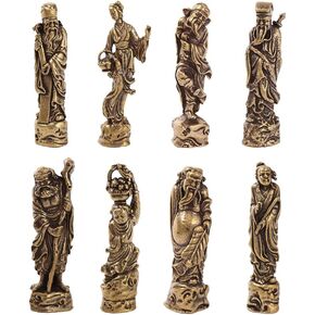 SHIDXIB 8Pcs Old-Fashioned Pure Brass Statues of The Eight Immortals Crossing The Sea Home Desktop Decorations Used for Home Living Room Decoration in Saudi Arabia