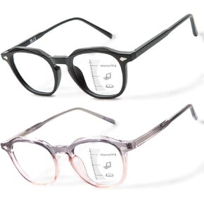 نظارات القراءة متعددة التركيز من JO، عبوة من قطعتين للنساء والرجال للجنسين، قارئ تقدمي متعدد البؤر، مادة خفيفة للغاية in Kuwait