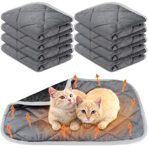 8 Pack Self Heating Cat Mat Self Warming Cat Bed 20"x16" Extra Warm Thermal Pet Bed Mat Reflects Body Heat Washable Dog Crate Pad for Indoor Outdoor Pets(Gray) in Kuwait
