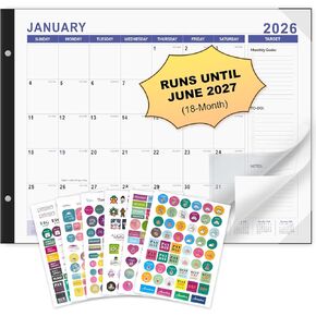 التقويم المكتبي 2025-2026 ، 22 "x17" ، 18 شهرًا من يناير 2025 إلى يونيو 2026 ، تقويم سطح المكتب مع غطاء بلاستيكي وملصقات ملونة ، مثالية للمنزل والمكتب والتخطيط المدرسي in Kuwait