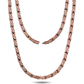 قلادة النحاس Feraco للرجال ، 99.99 ٪ من سلاسل مغناطيسية نحاسية نقية مع 3500 مغناطيس Neodymium Gauss Ultra ، هدية مجوهرات قابلة للتعديل مع أداة التحجيم in Kuwait