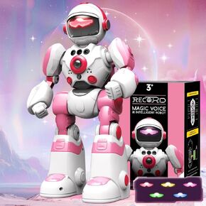 RC Robot Toys for Kids Ages 3 4 5-7 Year Old Magic Record Voice Function, Remote Control Robots Toy for Boys and Girls Programmable Music Dance Interactive Warrior Robo Birthday Gift for Toddler in Kuwait