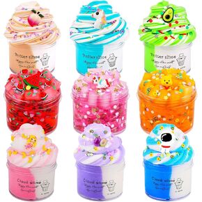 9 Pack Slime Kit ، مع 3 Jelly Cube Crunchy Slime و 6 زبدة الوحل ، البرتقالي ، الأزرق ، الوحل المقرمش الصافي ، الناعم وغير اللطيف ، للفتيات والفتيان العائلة ، تفضل الحفلات والتعليم المدرسي in Kuwait