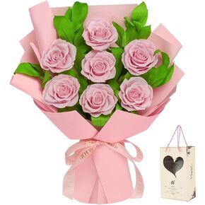 Flowers for Delivery Prime Preserved Roses Bouquet Birthday for Women Mother Birthday Gifts Forever Flowers Bouquet Gift for Her Wife Mother Day Graduation (Purple) in Kuwait