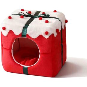 كيس نوم سرير القط للقطط الداخلية - سرير كهف زبائن للحيوانات الأليفة للقطط الداخلية والكلاب الصغيرة والفخمة المريحة والطنية ، مضادة للانزلاق ودائم ، قابلة للغسل للقطط والجرى تحت 15 رطلاً (وردي) in Kuwait