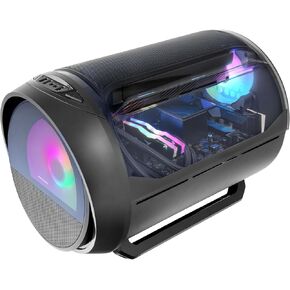 MC-VIEW2 Gaming Case MicroATX, Double Frameless Tempered Glass, 1 x 120 mm FRGB Rear Fan, Support for Liquid Cooling up to 240 mm, Double Chamber Design, Pink in Kuwait