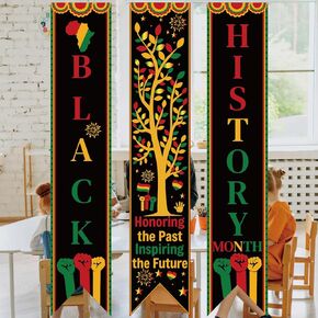 61 In Black History Month Bulletin Board Banners MLK Day Decorations Black History Month Sign African American Martin Luther King Decor for Classroom School Office Black History Party Supplies (bright, 71in) in Kuwait