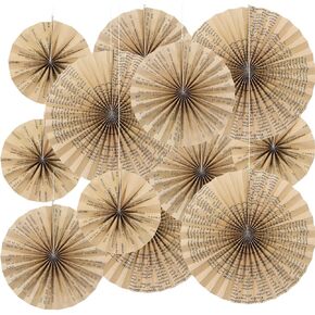 12 PCS CHINOISERIE Paper Paper Fans 8 '' 12 '' 16 '' in Kuwait
