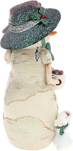 شركة Pavilion Gift Company - أصدقاء Fros-Tea - 4.5 سم من الراتنج المطلي يدويًا، تمثال BirchHearts المزدوج لرجل الثلج القابل للجمع، ديكور للعطلات، ديكور عيد الميلاد، تمثال أرنب، أرنب، عاشق الشاي in Saudi Arabia