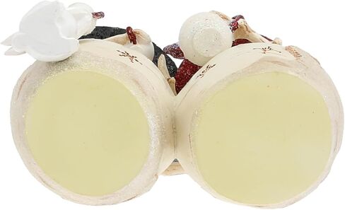 شركة Pavilion Gift Company - أصدقاء Fros-Tea - 4.5 سم من الراتنج المطلي يدويًا، تمثال BirchHearts المزدوج لرجل الثلج القابل للجمع، ديكور للعطلات، ديكور عيد الميلاد، تمثال أرنب، أرنب، عاشق الشاي in Saudi Arabia