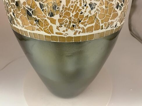 Zorigs Floor Vase, 18 Inch Mosaic Vase – Tall Cylinder Made of Brass with Dandelion and White Glass Mosaic Pieces – Handcrafted Decorative Home Décor Accent Piece for Bedroom, Living Room, Office in Saudi Arabia