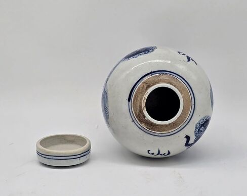 Retro Antique Like Style Blue and White Porcelain Lion Dancing Ceramic Covered Ginger Jar Vase, China Ming Style, Jingdezhen (LJ2) in Saudi Arabia