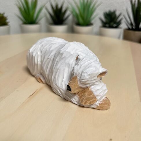 YEEYAYA Wood Sculpture Home Decor Wood Statue Wood Figurines Room Decor Hand Carved Wild Animals (Polar Bears Sleep) in Saudi Arabia